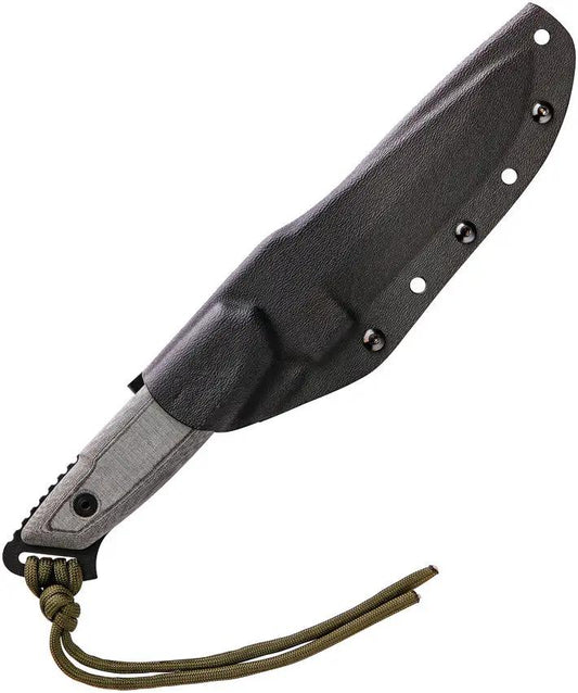 TOPS Dawn Warrior Tactical Knife 4.5in 1095 High Carbon Blade Full Tang For Outdoors US Made Micarta Handle Kydex Sheath by Black Country Outdoor