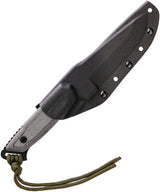TOPS Dawn Warrior Tactical Knife 4.5in 1095 High Carbon Blade Full Tang For Outdoors US Made Micarta Handle Kydex Sheath by Black Country Outdoor
