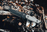 TOPS Dawn Warrior Tactical Knife 4.5in 1095 High Carbon Blade Full Tang For Outdoors US Made Micarta Handle Kydex Sheath by Black Country Outdoor