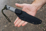 TOPS Dawn Warrior Tactical Knife 4.5in 1095 High Carbon Blade Full Tang For Outdoors US Made Micarta Handle Kydex Sheath by Black Country Outdoor