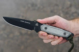 TOPS Dawn Warrior Tactical Knife 4.5in 1095 High Carbon Blade Full Tang For Outdoors US Made Micarta Handle Kydex Sheath by Black Country Outdoor