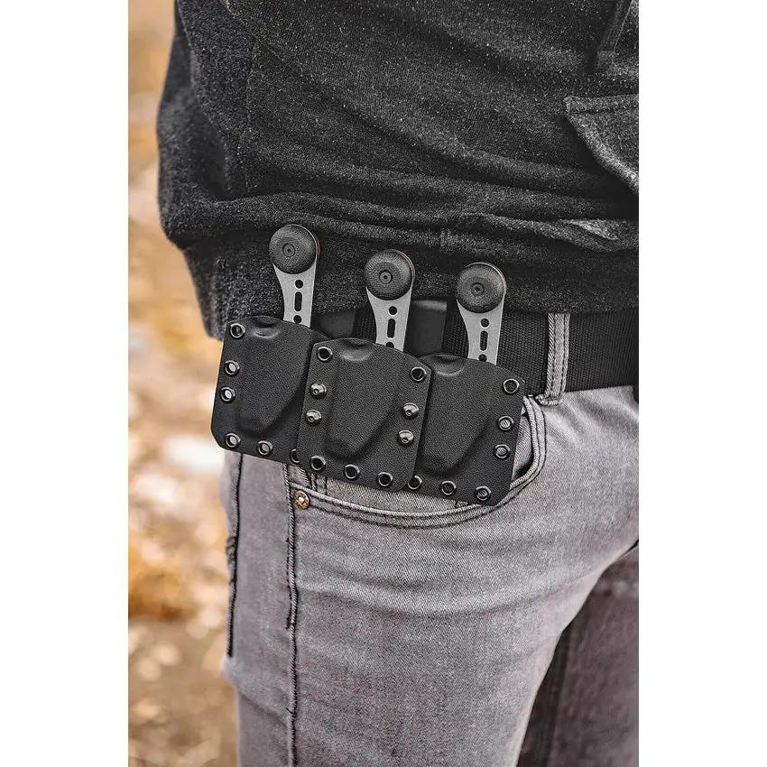 TOPS 3 Bros Combo Set 3BRCMB Hunters Point Sheepsfoot Tanto Knives With 1095HC Steel OnePiece Build Belt Sheath by Black Country Outdoor