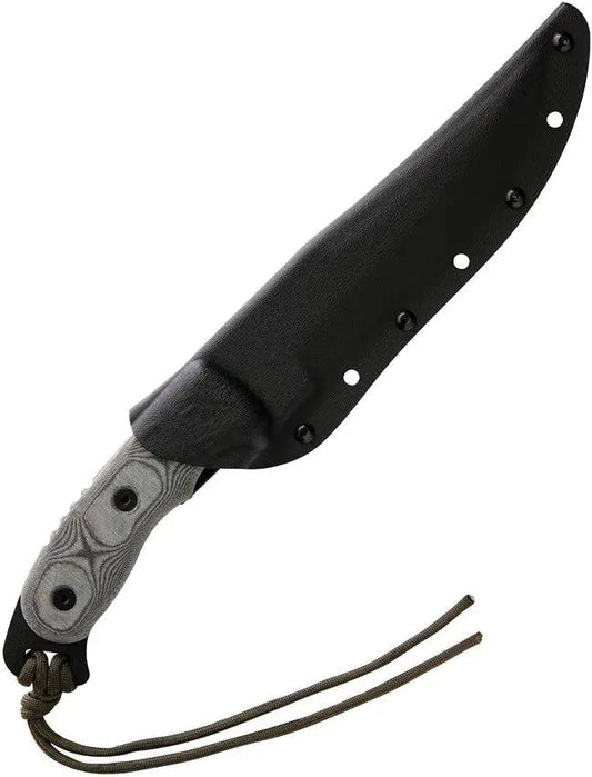 TOPS Moccasin Ranger Knife Full Tang 1095 High Carbon Steel Black Micarta Handle Kydex Sheath For Outdoor Survivalists by Black Country Outdoor