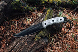 TOPS Moccasin Ranger Knife Full Tang 1095 High Carbon Steel Black Micarta Handle Kydex Sheath For Outdoor Survivalists by Black Country Outdoor
