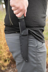 TOPS Moccasin Ranger Knife Full Tang 1095 High Carbon Steel Black Micarta Handle Kydex Sheath For Outdoor Survivalists by Black Country Outdoor