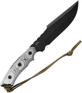 TOPS Alaskan Harpoon Fixed Blade Knife 1095 Steel Full Tang Black Linen Micarta Handle For Outdoor Enthusiasts by Black Country Outdoor