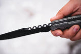 TOPS Alaskan Harpoon Fixed Blade Knife 1095 Steel Full Tang Black Linen Micarta Handle For Outdoor Enthusiasts by Black Country Outdoor