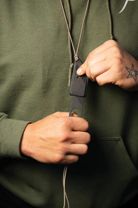 TOPS ALRTXL-03 TP Fixed Blade Knife - Compact Neck Carry With 2.75in Tanto Micarta Handle by TOPS