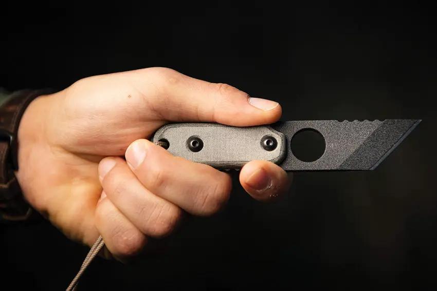 TOPS ALRTXL-03 TP Fixed Blade Knife - Compact Neck Carry With 2.75in Tanto Micarta Handle by TOPS