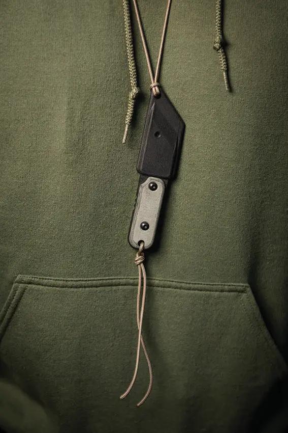 TOPS ALRTXL-03 TP Fixed Blade Knife - Compact Neck Carry With 2.75in Tanto Micarta Handle by TOPS