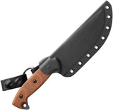 TOPS Armado 6.5 Inch Fixed Blade Knife - Rugged Outdoor Survival Tool With Tan Canvas Micarta Handle by TOPS