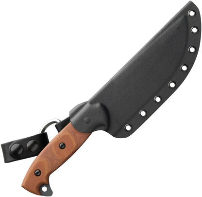 TOPS Armado 6.5 Inch Fixed Blade Knife - Rugged Outdoor Survival Tool With Tan Canvas Micarta Handle by TOPS