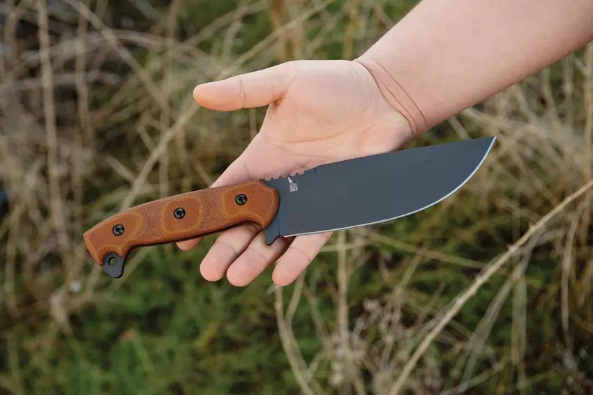 TOPS Armado 6.5 Inch Fixed Blade Knife - Rugged Outdoor Survival Tool With Tan Canvas Micarta Handle by TOPS