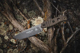 TOPS Baja 4.5 Fixed Blade Knife - Rugged Green Micarta Handle, Full Tang, Cerakote 1095HC For Outdoor Survivalists by TOPS