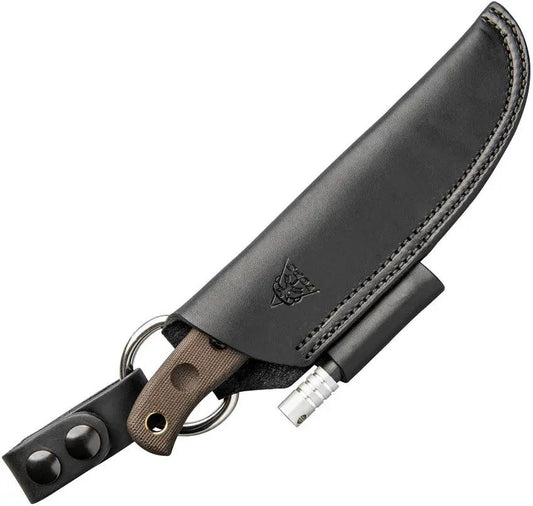 TOPS Baja Knife Survival Kit For Outdoor Enthusiasts 1095 Full Tang Micarta Handles Whistle Fire Starter Belt Sheath by Black Country Outdoor