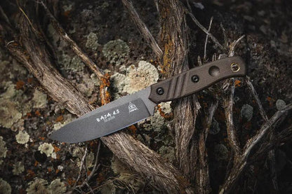 TOPS Baja Knife Survival Kit For Outdoor Enthusiasts 1095 Full Tang Micarta Handles Whistle Fire Starter Belt Sheath by Black Country Outdoor