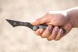 TOPS Back Bite Knife 4 Inch Black 1095 Carbon Blade Micarta Handle Kydex Sheath Emergency Whistle Outdoor Survivalists by Black Country Outdoor