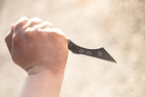 TOPS Back Bite Knife 4 Inch Black 1095 Carbon Blade Micarta Handle Kydex Sheath Emergency Whistle Outdoor Survivalists by Black Country Outdoor