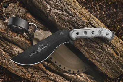 TOPS Bushcrafter BKUK01 1095 High Carbon Steel Kukuri Knife With Rugged Full Tang And MOLLE Sheath For Survivalists by Black Country Outdoor