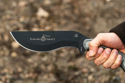 TOPS Bushcrafter BKUK01 1095 High Carbon Steel Kukuri Knife With Rugged Full Tang And MOLLE Sheath For Survivalists by Black Country Outdoor