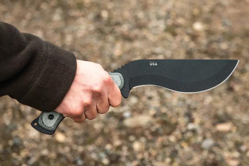 TOPS Bushcrafter BKUK01 1095 High Carbon Steel Kukuri Knife With Rugged Full Tang And MOLLE Sheath For Survivalists by Black Country Outdoor