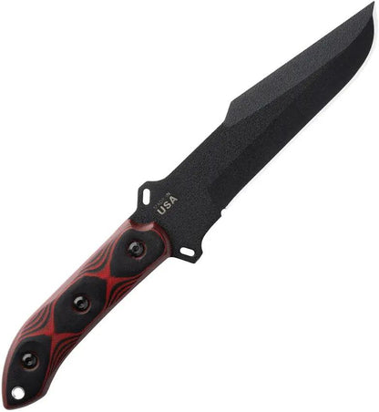 TOPS Black Heat Fixed Blade BLKHT01 - Rugged Full Tang Outdoor Knife With Coated Blade by TOPS