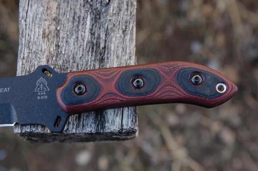 TOPS Black Heat Fixed Blade BLKHT01 - Rugged Full Tang Outdoor Knife With Coated Blade by TOPS