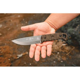 TOPS Brakimo Fixed Blade Knife - Tungsten Cerakote 1095HC Full Tang For Rugged Outdoor Survival by TOPS