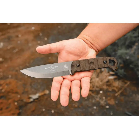 TOPS Brakimo Fixed Blade Knife - Tungsten Cerakote 1095HC Full Tang For Rugged Outdoor Survival by TOPS