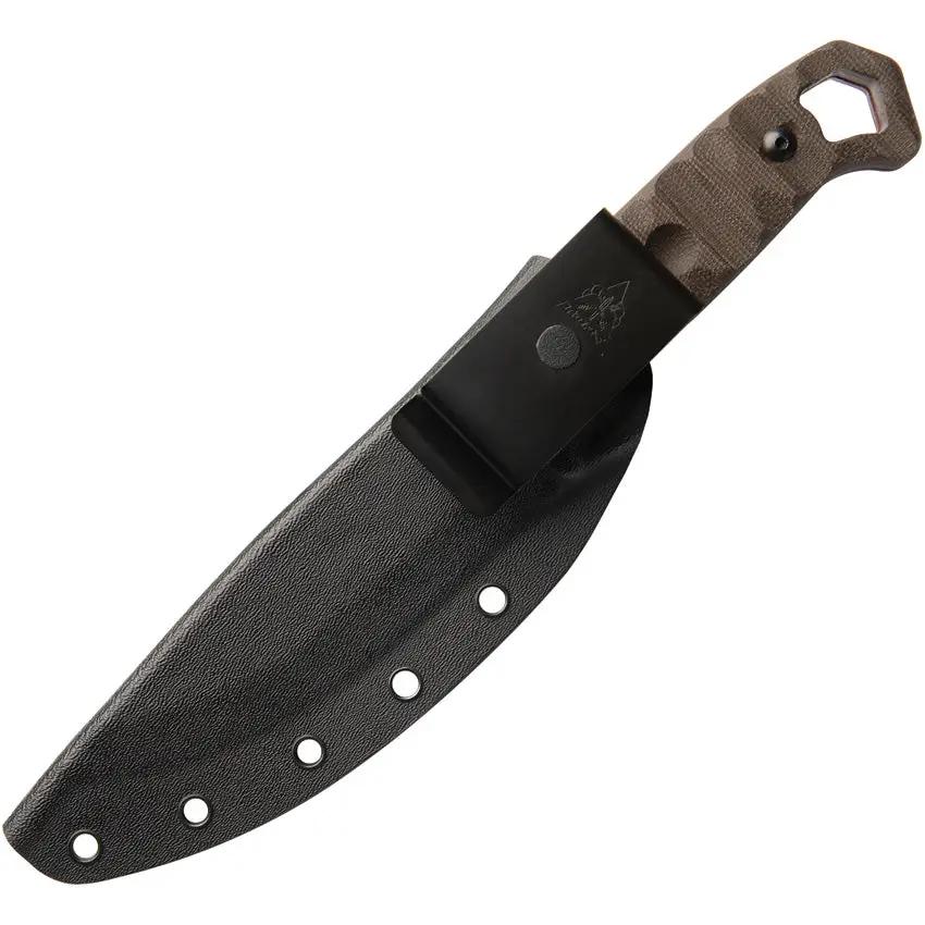 TOPS Brakimo Fixed Blade Knife - Tungsten Cerakote 1095HC Full Tang For Rugged Outdoor Survival by TOPS