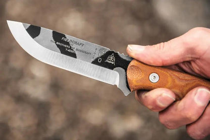 TOPS Fieldcraft BOB Hunter Survival Knife - Camouflage 1095HC Scandi Grind Full Tang For Outdoors Enthusiasts by TOPS