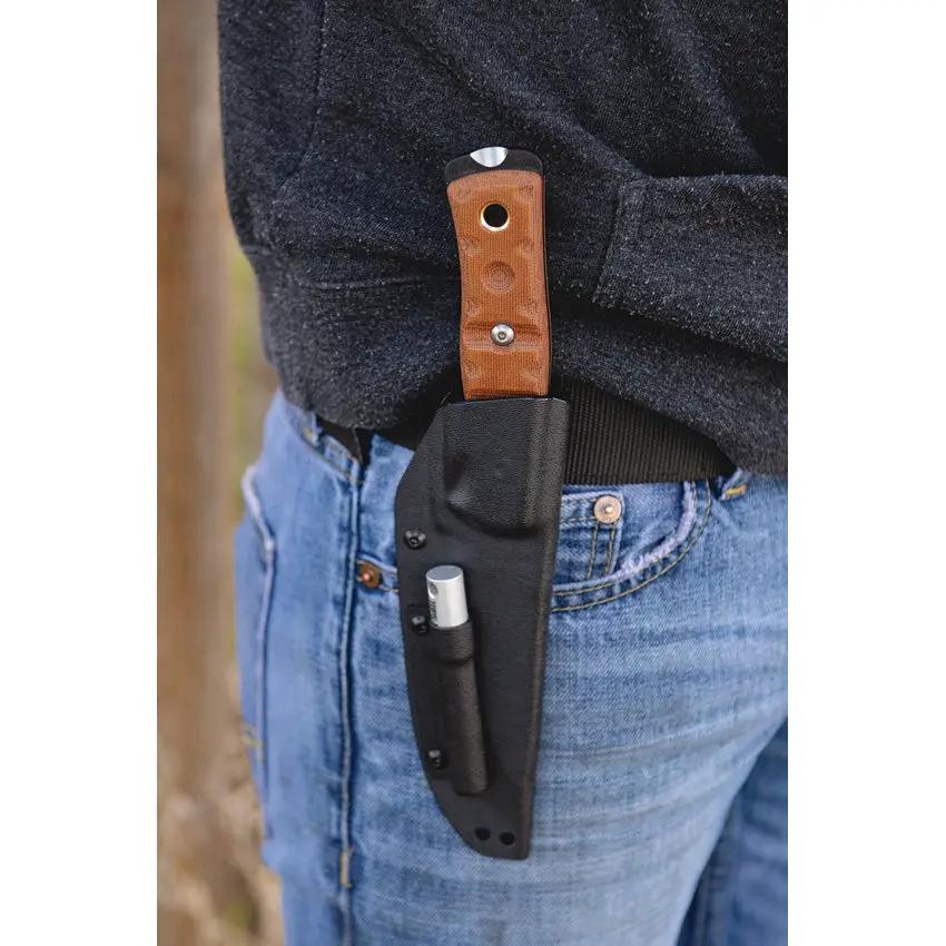 TOPS BOB Hunter Rocky Mountain Survival Knife 1095HC Full Tang Scandi Grind Ferro Rod Scraper by Black Country Outdoor