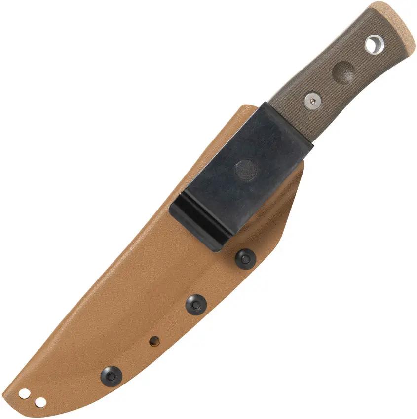 TOPS BOB Hunter Knife Coyote Tan Finish For Bushcraft Enthusiasts Full Tang 1095 High Carbon Steel by Black Country Outdoor