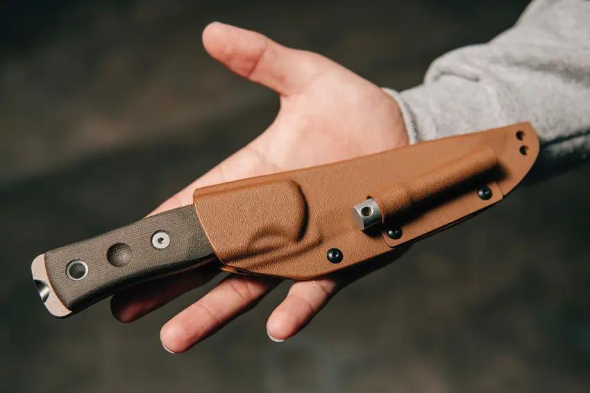 TOPS BOB Hunter Knife Coyote Tan Finish For Bushcraft Enthusiasts Full Tang 1095 High Carbon Steel by Black Country Outdoor