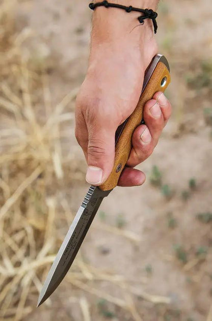 TOPS BOB Hunter Knife BROS TBF For Bushcraft And Hunting 1095 High Carbon Steel Full Tang Micarta Handles by Black Country Outdoor