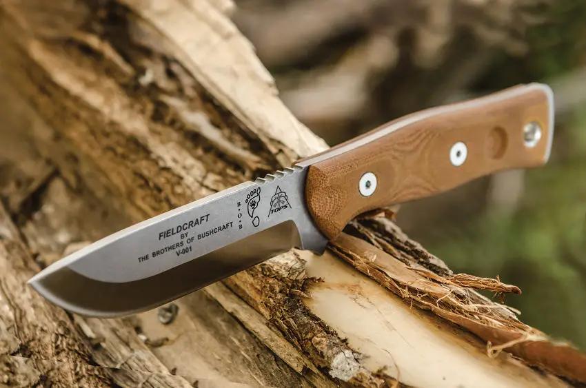 TOPS BOB Hunter Knife BROS TBF For Bushcraft And Hunting 1095 High Carbon Steel Full Tang Micarta Handles by Black Country Outdoor