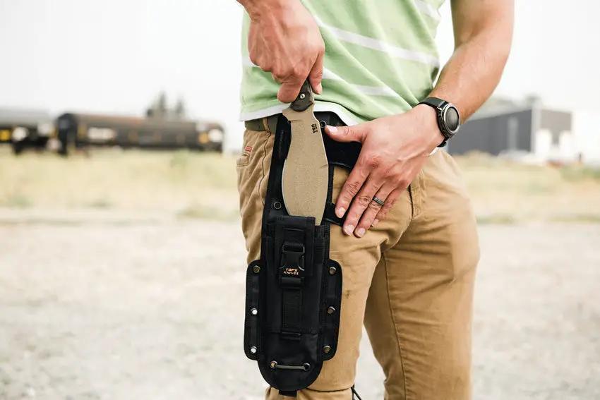 TOPS Cuma Tak Ri Coyote Kukri Knife 7 Inch Blade Full Tang Micarta Handles Rugged MOLLE Sheath Outdoor Survival USA Made by Black Country Outdoor