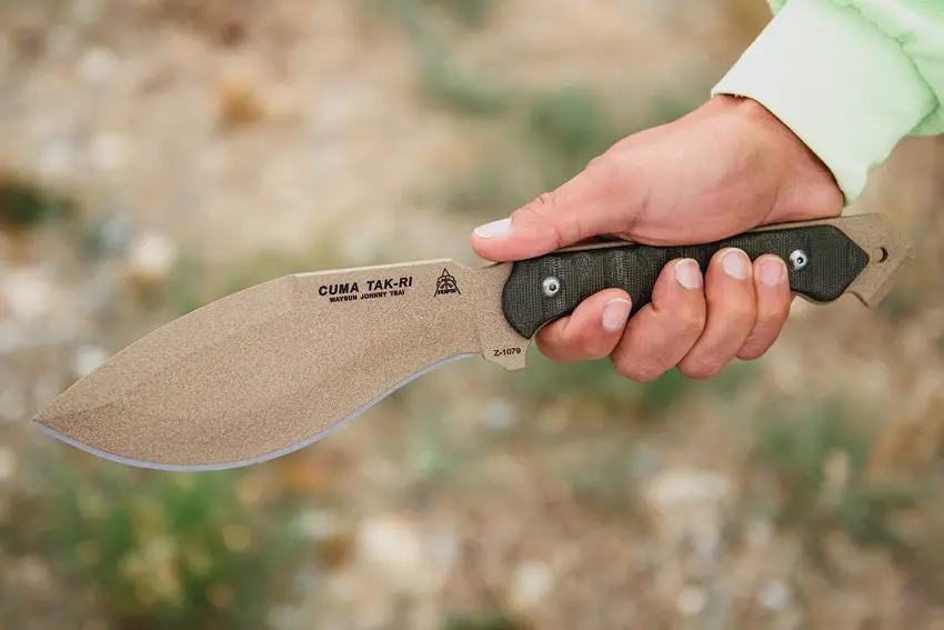TOPS Cuma Tak Ri Coyote Kukri Knife 7 Inch Blade Full Tang Micarta Handles Rugged MOLLE Sheath Outdoor Survival USA Made by Black Country Outdoor