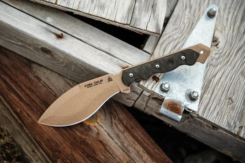 TOPS Cuma Tak Ri Coyote Kukri Knife 7 Inch Blade Full Tang Micarta Handles Rugged MOLLE Sheath Outdoor Survival USA Made by Black Country Outdoor