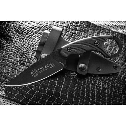 TOPS CUT Combat Utility Tool CUT-40-A Tactical Fixed Blade Knife - 4.25 Inch 1095HC Full Tang for Outdoorsmen by TOPS