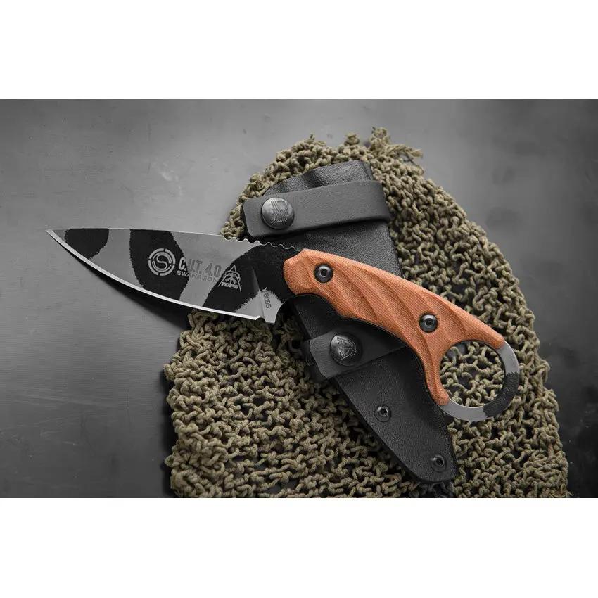 TOPS CUT 4.0 Combat Utility Tool - Rugged Fixed Blade For Outdoor Survival And Tactical Pros by TOPS