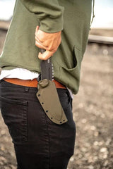 TOPS Stryker Defender Tool Tactical Full Tang 1095 Carbon Steel Blade With Black Traction Handles Lanyard by Black Country Outdoor