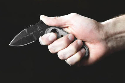 TOPS Devils Elbow XL Tactical Knife 6 Inch Overall Fixed Blade - With 1095 Steel Tang Micarta Handle And Kydex Sheath by TOPS