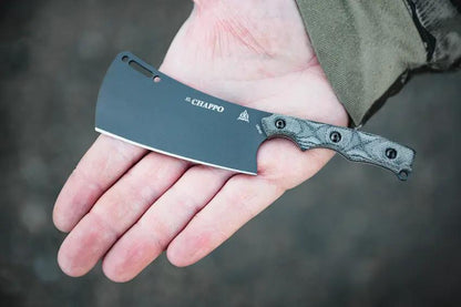 TOPS El Chappo Mini Cleaver Echam01 - Compact 3.38In Blade 1095HC Full Tang With Kydex Sheath by TOPS