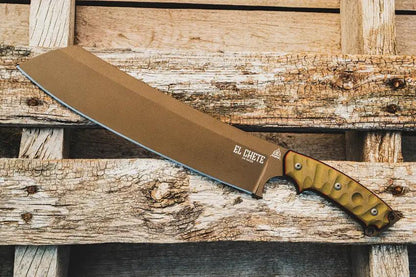TOPS El Chete Midnight Bronze Fixed Blade Knife 12 Inch Full Tang Rugged Outdoor Survival Tool - Durable Field Ready by TOPS
