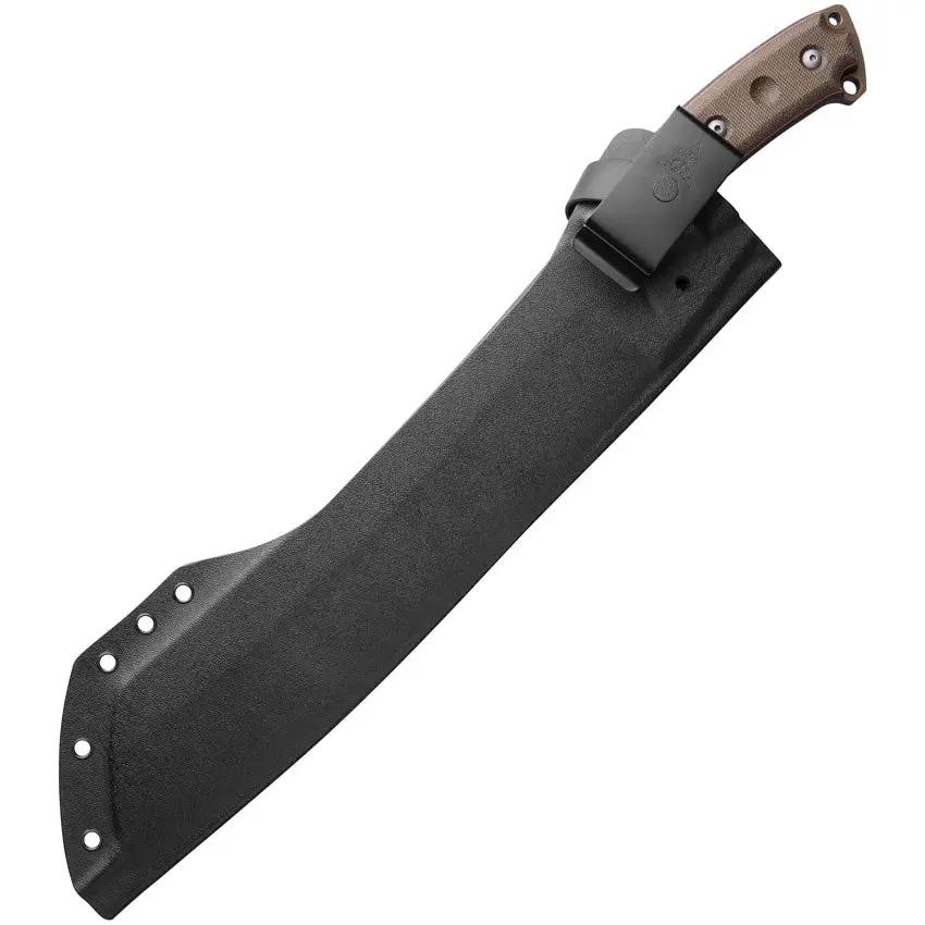 TOPS El Chete Midnight Bronze Fixed Blade Knife 12in Full Tang Micarta Handle Kydex Sheath - Rugged Outdoor Survival Tool by TOPS