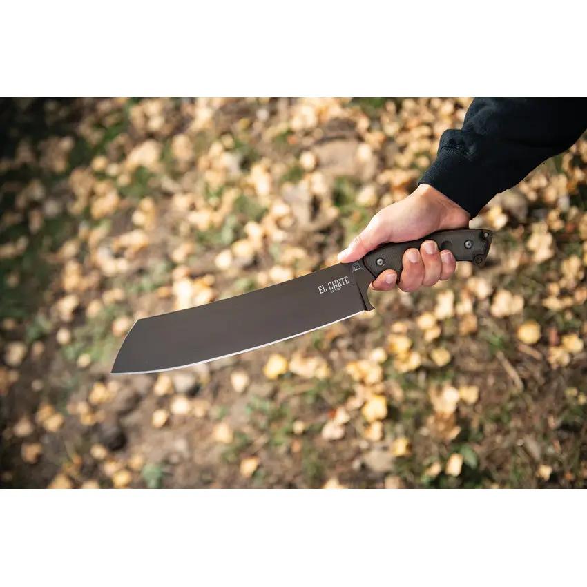 TOPS El Chete Midnight Bronze Fixed Blade Knife 12in Full Tang Micarta Handle Kydex Sheath - Rugged Outdoor Survival Tool by TOPS
