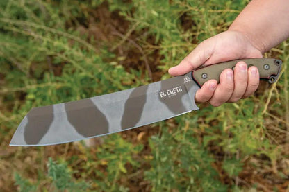 TOPS El Chete Midnight Bronze Camo Fixed Blade Knife - 12 Inch 1095HC For Bushcraft Enthusiasts by TOPS
