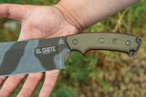 TOPS El Chete Midnight Bronze Camo Fixed Blade Knife - 12 Inch 1095HC For Bushcraft Enthusiasts by TOPS