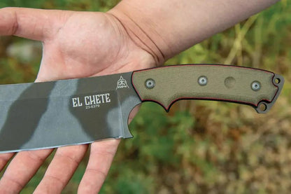 TOPS El Chete Midnight Bronze Camo Fixed Blade Knife - 12 Inch 1095HC For Bushcraft Enthusiasts by TOPS